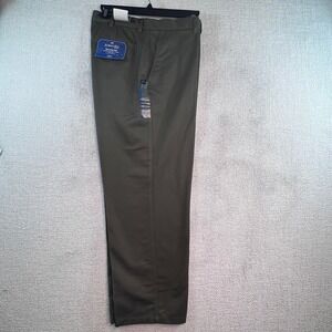 St Johns Bay Mens Classic Fit Flat Front Worry Free Pants Khaki 38x30